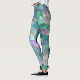 Legging Padrão de mosaico de vidro colorido Patel