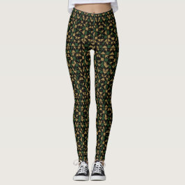 Legging Padrão de Mosaico Geométrico Terroso