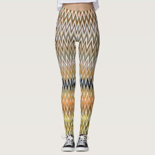 Legging Padrão de multicores CUTE Zigzag