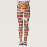 Legging Padrão de Muro de Tijolo Vermelho<br><div class="desc">Estas pernas apresentam um padrão de parede de tijolos vermelhos para um aspecto urbano.</div>