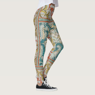 Legging Padrão de Narciso Art Nouveau Antigo Verneuil