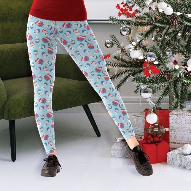 Legging Padrão de Natal da Aquarela Festiva (Criador carregado)