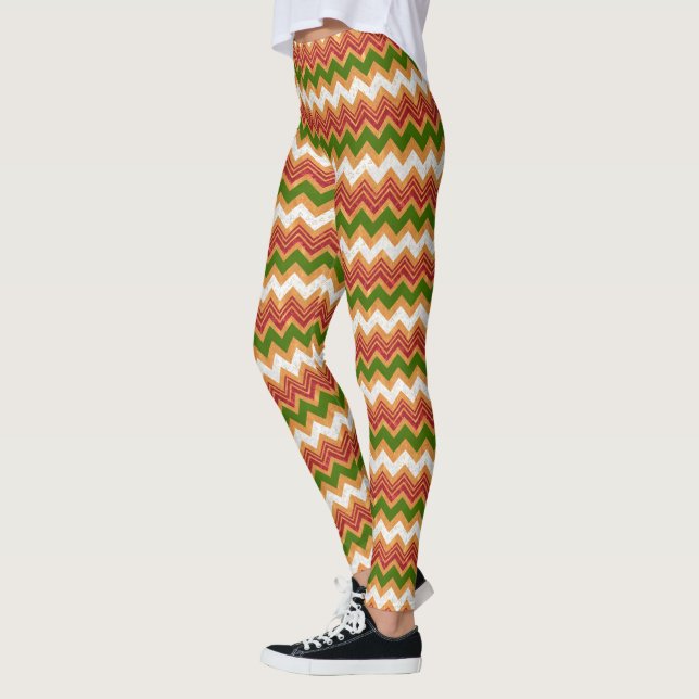 Legging Padrão de Natal do Zigzag (Esquerda)