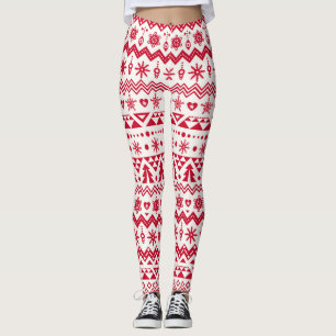 Legging Padrão de natal festivo sem soldadura.