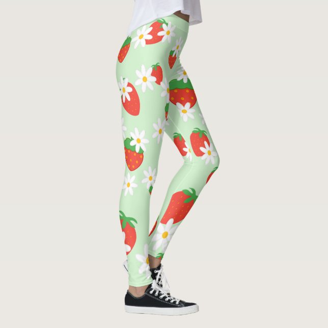 Legging Padrão de Natal para morango de margarida doce (Direita)
