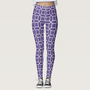 Legging Padrão de octógono de arte branca em ultravioleta