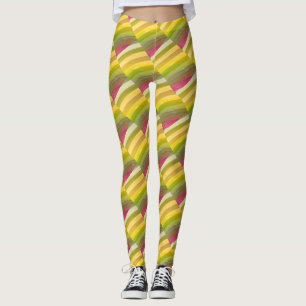 Legging Padrão de onda abstrato Curly