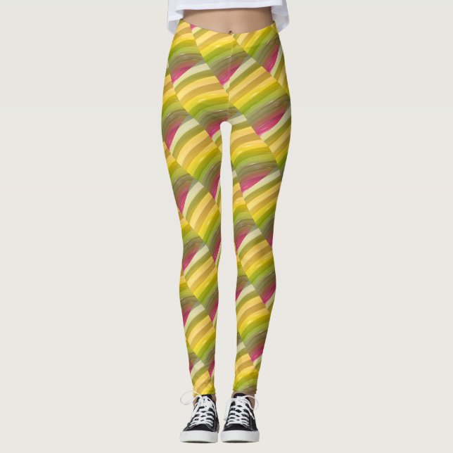 Legging Padrão de onda abstrato Curly (Frente)