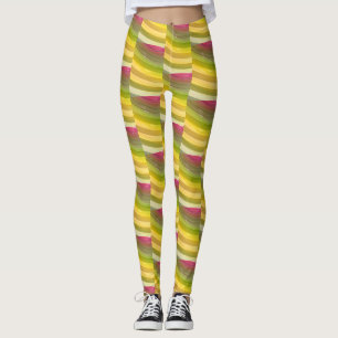 Legging Padrão de Onda Abstrato Curly nº 2
