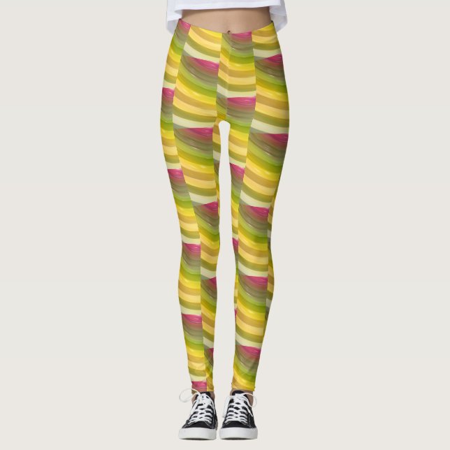 Legging Padrão de onda abstrato Curly nº 2 (Frente)