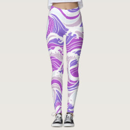Legging Padrão de Onda Violeta