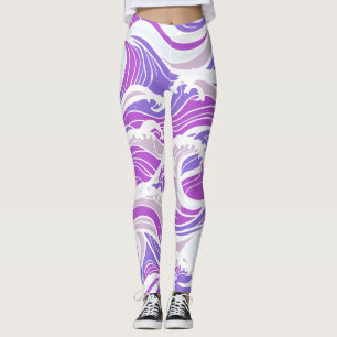 Legging Padrão de Onda Violeta