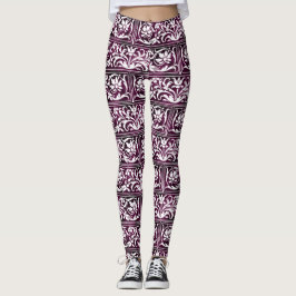 Legging Padrão de ornamentado roxo