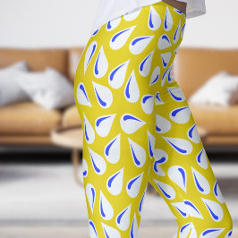 Legging Padrão de oscilação amarelo e azul moderno