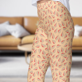 Legging Padrão de oscilação de pêssego moderno