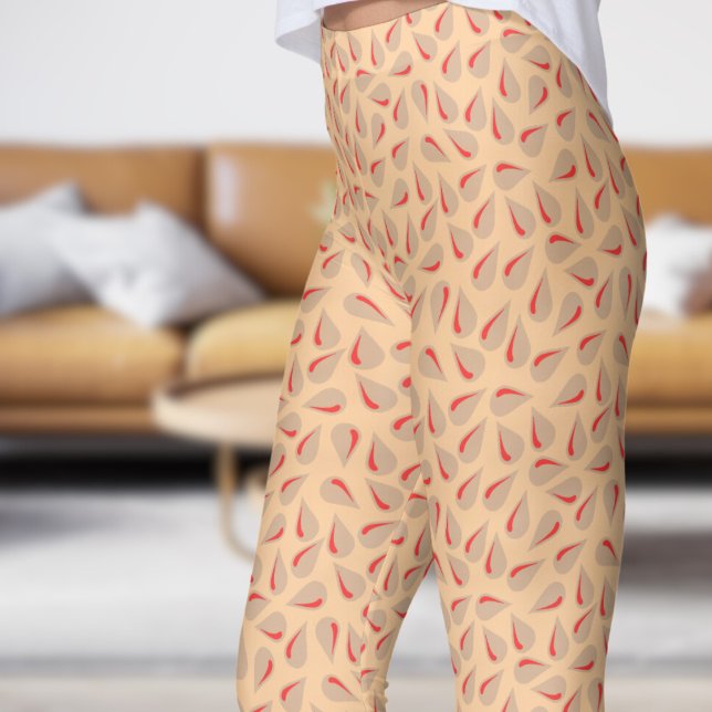 Legging Padrão de oscilação de pêssego moderno (Modern Peach Flick Pattern Leggings)