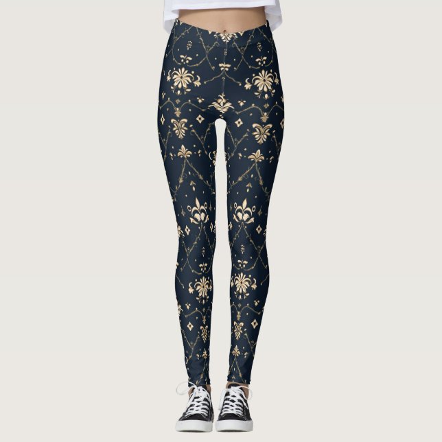 Legging Padrão de Ouro Clássico (Frente)