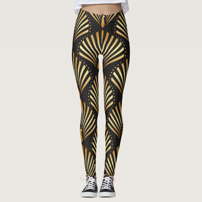 Legging Padrão de ouro de arte (Frente)