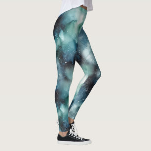 Legging Padrão de Paisagem Cósmica de abstrato