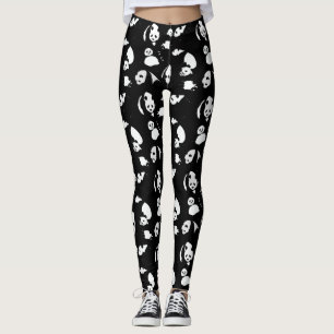 Legging Padrão de Panda Preto BG
