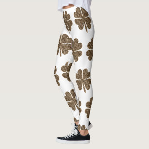 Legging Padrão de Pano de Folha Elegante Quatro