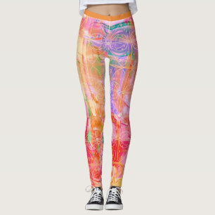 Legging Padrão de Pastel Brilhante