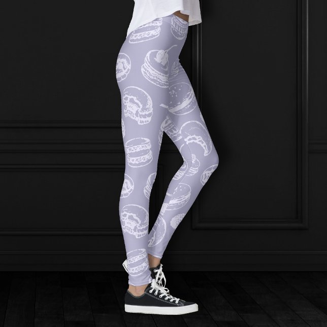 Legging Padrão de Pastris Francês | Lavanda Dusty Roxo (Criador carregado)