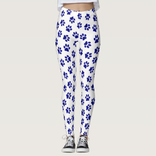 Legging Padrão De Patas, Patas Cachorros, Patas Azuis Mari