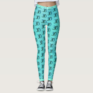 Legging Padrão de Pavão de Aniversário de 30 Anos ou Anive