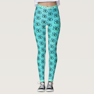 Legging Padrão de Pavão de Aniversário ou Aniversário de 8