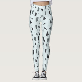 Legging Padrão de peças cortadas de cinza