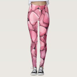 Legging Padrão de Pedra Cor-de-Rosa Bonita