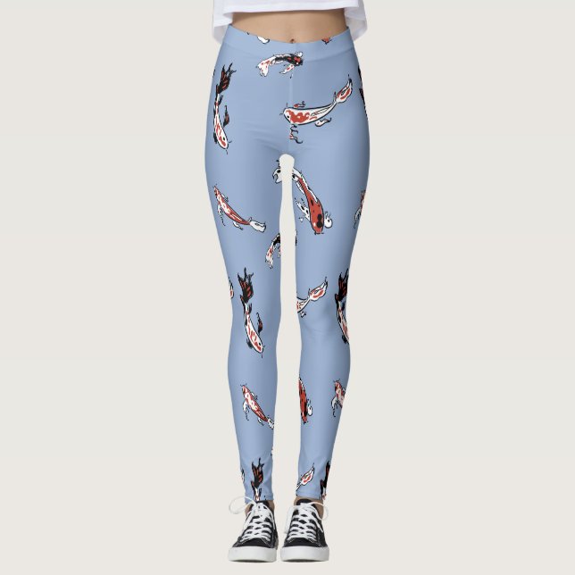 Legging Padrão de Peixe de Carpa Koi (Frente)