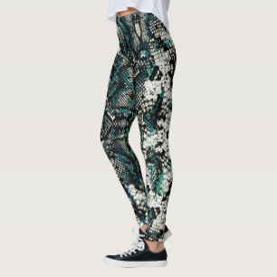 Legging Padrão de Pele de Cobra