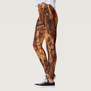 Legging Padrão de Pele de Cobra