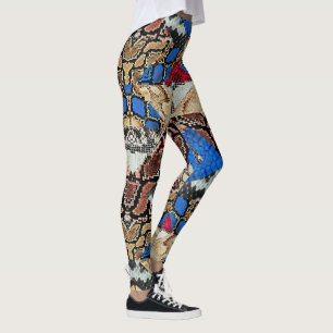 Legging Padrão de Pele de Cobra