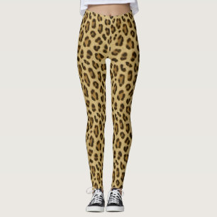 Legging Padrão de Pele de Impressão de Animais do Leopardo