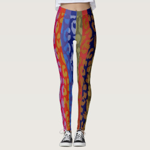 Legging Padrão de Pele de Leopardo Colorido #7