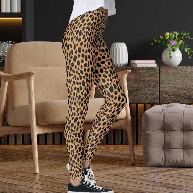 Legging Padrão de pele de leopardo safari preto, marrom e  (Criador carregado)