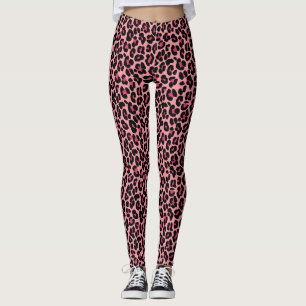 Legging Padrão de Pele-Leopardo Rosa
