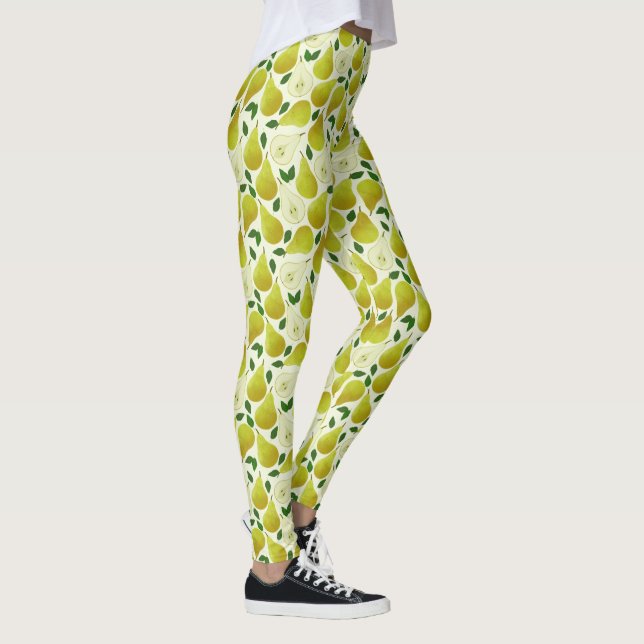 Legging Padrão de Peras Verdes (Direita)