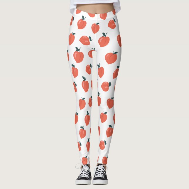 Legging Padrão de Pêssego Fofo (Frente)