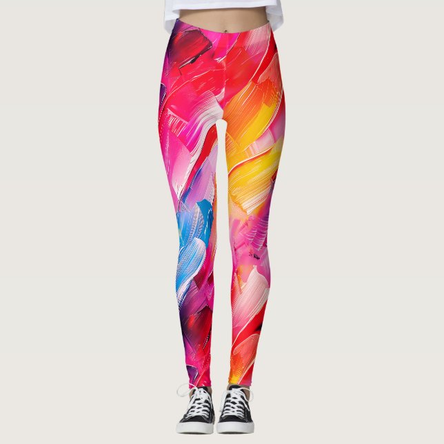Legging padrão de pinceladas 2 (Frente)
