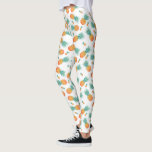 Legging Padrão de Pineanases de Aquarela em Branco<br><div class="desc">Padrão de abacaxi aquoso em leggings brancas.</div>