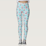 Legging Padrão de Pinguim de inverno de Natal Feriado<br><div class="desc">Um adorável pinguim e padrão de flocos de neve decora essas leggings de Natal. Uma divertida declaração de moda para os feriados de Natal. Projetado para você pelo Blackberry Boulevard.</div>