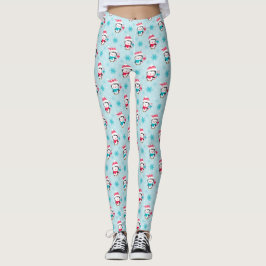 Legging Padrão de Pinguim de inverno de Natal Feriado