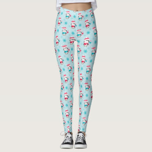 Legging Padrão de Pinguim de inverno de Natal Feriado