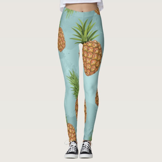 Legging Padrão de pinheiros com aquarela 2 (Frente)