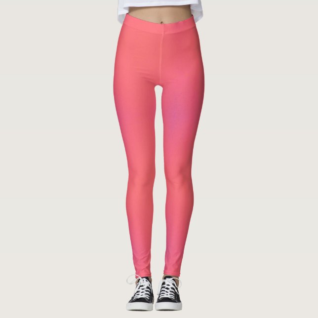 Legging Padrão de Pink e Roxo Suave (Frente)