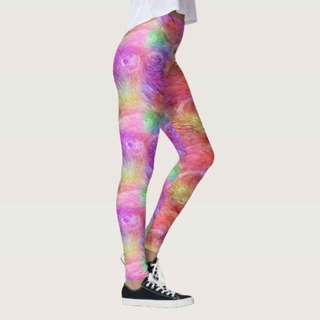 Legging Padrão de Pintura a Óleo em Redemoinho Abstrato Pa (Direita)